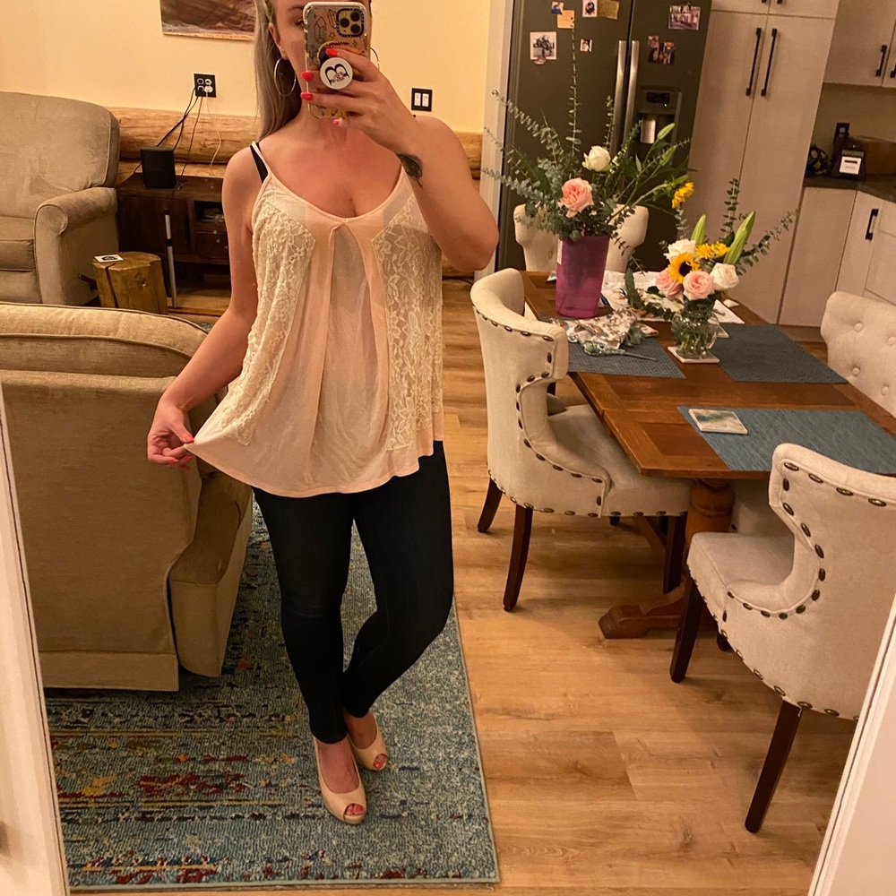 Blush pink by Soul Harmony Energy. Lace flowey top